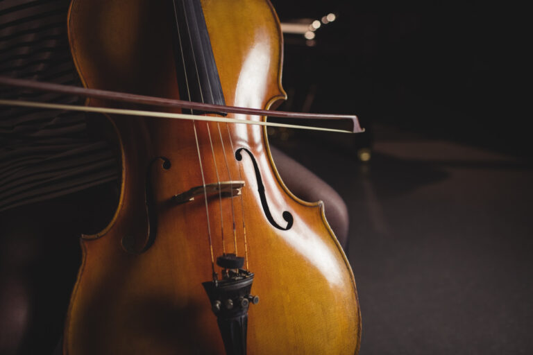 mid-section-female-student-playing-double-bass